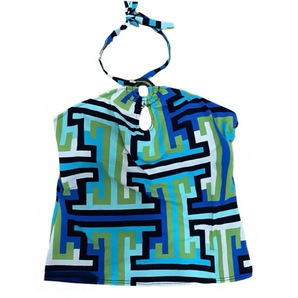 Kenneth Cole Geometric Print Key Hole Tankini Bathing Suit
